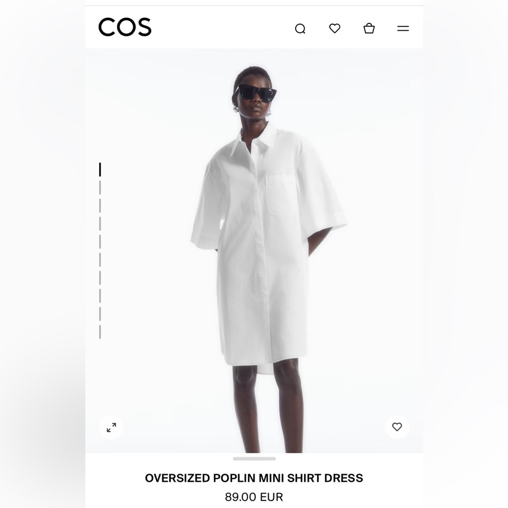 COS Oversized Poplin Mini Shirt Dress